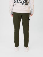 Jogger Pants Leather Pocket dark green