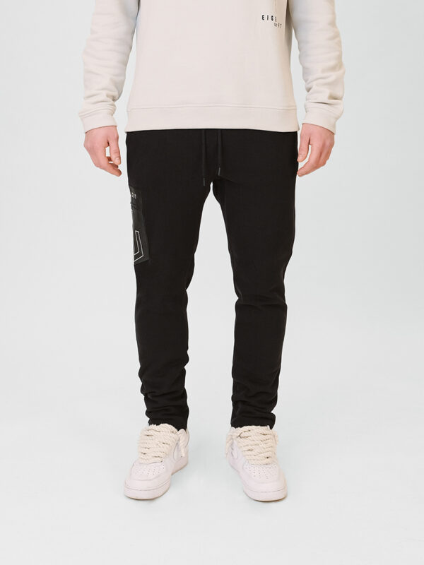 Jogger Pants Leather Pocket black