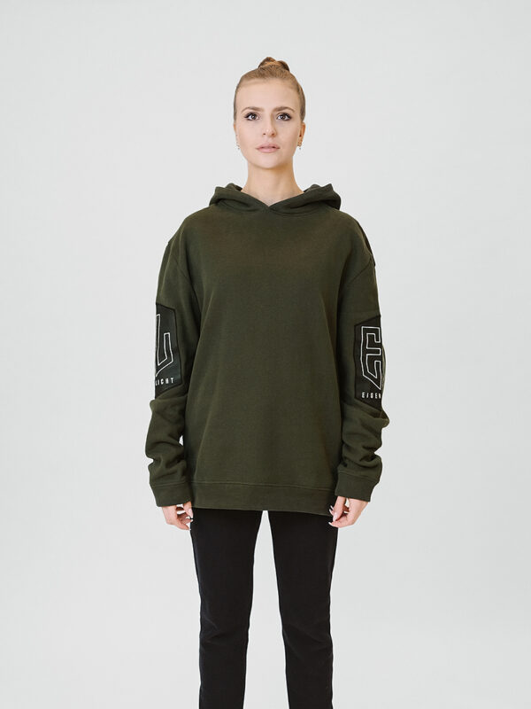 Hoodie Leather-EL dark green